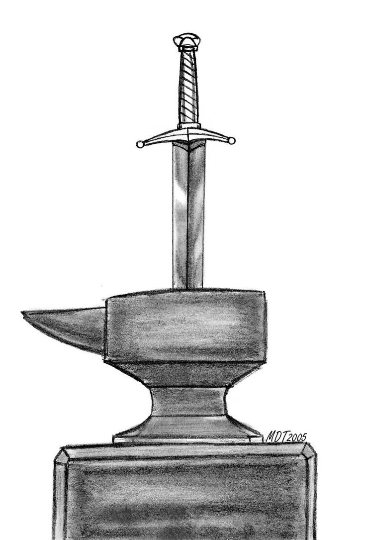 736x1085 The Sword In The Stone - Sword In The Stone Drawing