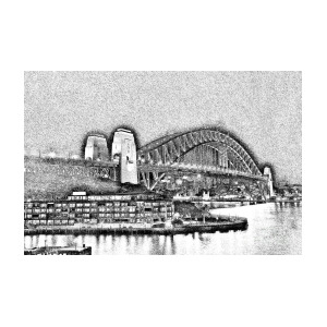 300x300 sydney harbour bridge pencil sketch - Sydney Harbour Bridge Drawing