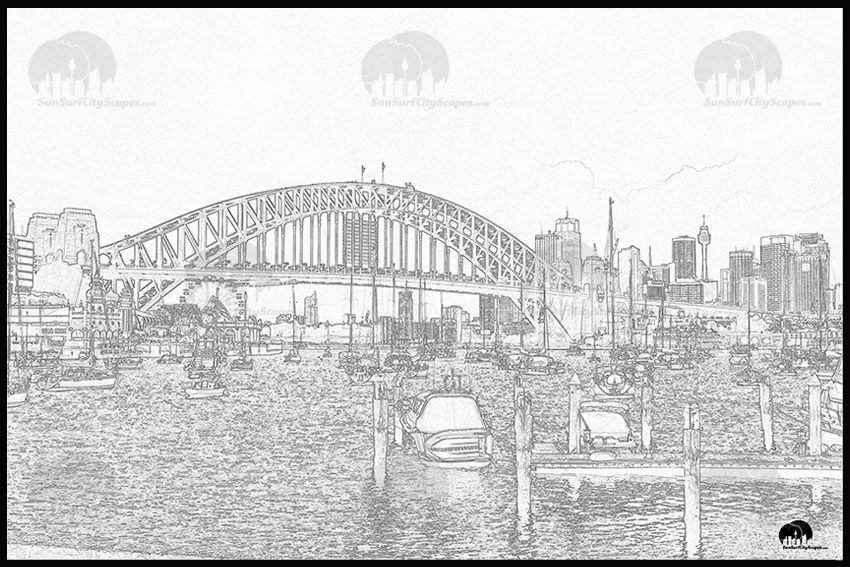 850x567 sydney harbour bridge and city skyline from lavender bay - Sydney Harbour Bridge Drawing