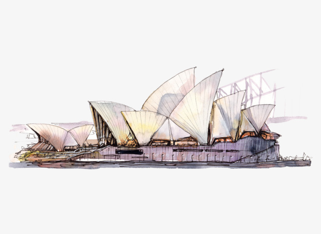 650x474 sydney opera house, drawing architecture, cartoon, hand painted - Sydney Opera House Drawing