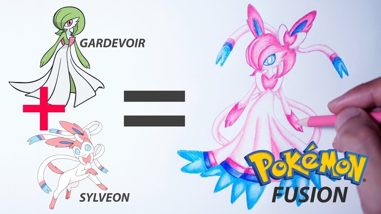 1280x720 Gardevoir + Sylveon, Pokemon Fusion Drawing, Eeveelutions - Sylveon Drawing