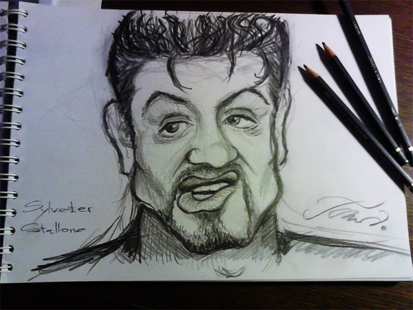 600x450 Sylvester Stallone Quick Sketch - Sylvester Stallone Drawing