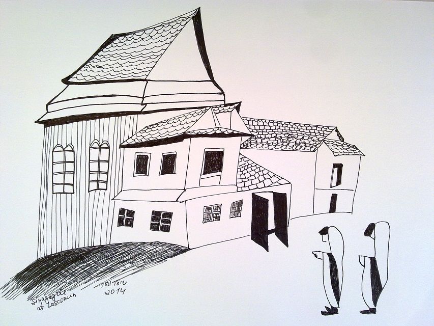 853x640 The Synagogue Drawing - Synagogue Drawing