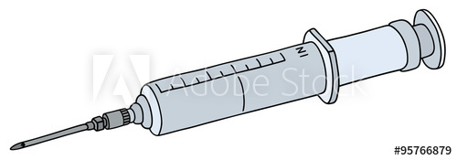 500x175 big plastic syringe hand drawing - Syringe Drawing