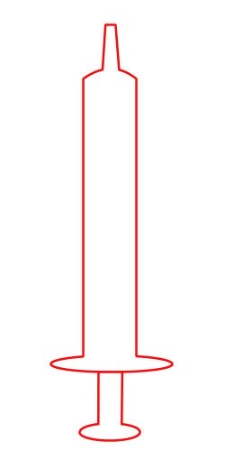 250x520 drawing a medical cartoon instrument - Syringe Drawing