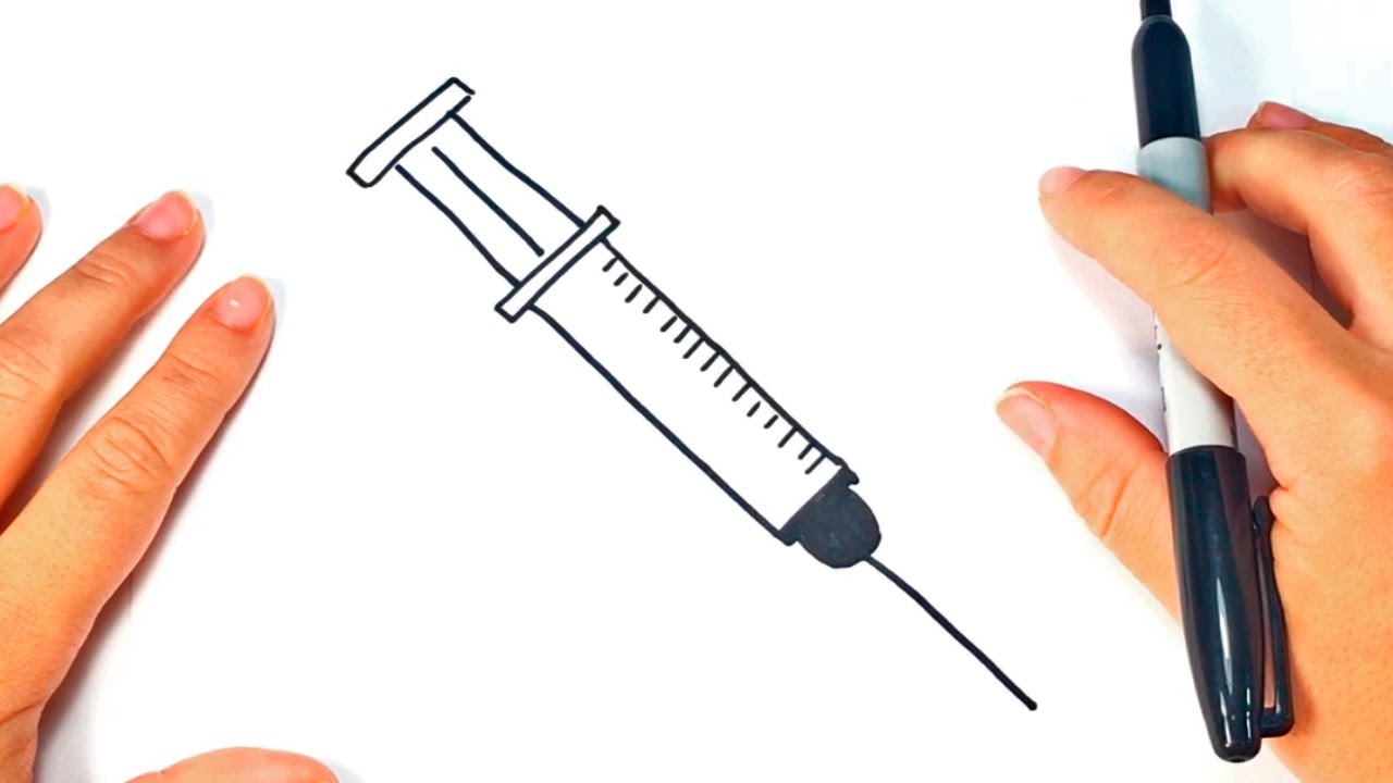 1280x720 how to draw a syringe step - Syringe Drawing