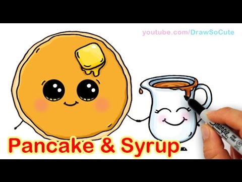 480x360 how to draw cartoon pancake and syrup breakfast cute and easy - Syrup Drawing