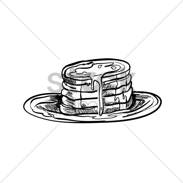 600x600 maple syrup drizzled on pancakes vector image - Syrup Drawing