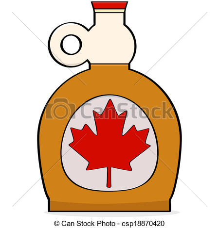 450x470 maple syrup cartoon illustration showing a bottle of canadian - Syrup Drawing