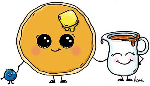 498x287 pancake, syrup a blueberry for the kids in kawaii - Syrup Drawing