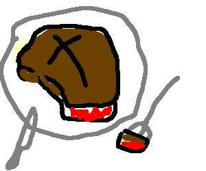 300x250 rare t bone steak - T Bone Steak Drawing