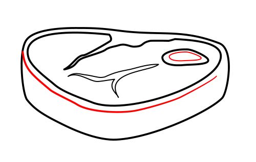 500x318 drawing a cartoon steak - T Bone Steak Drawing