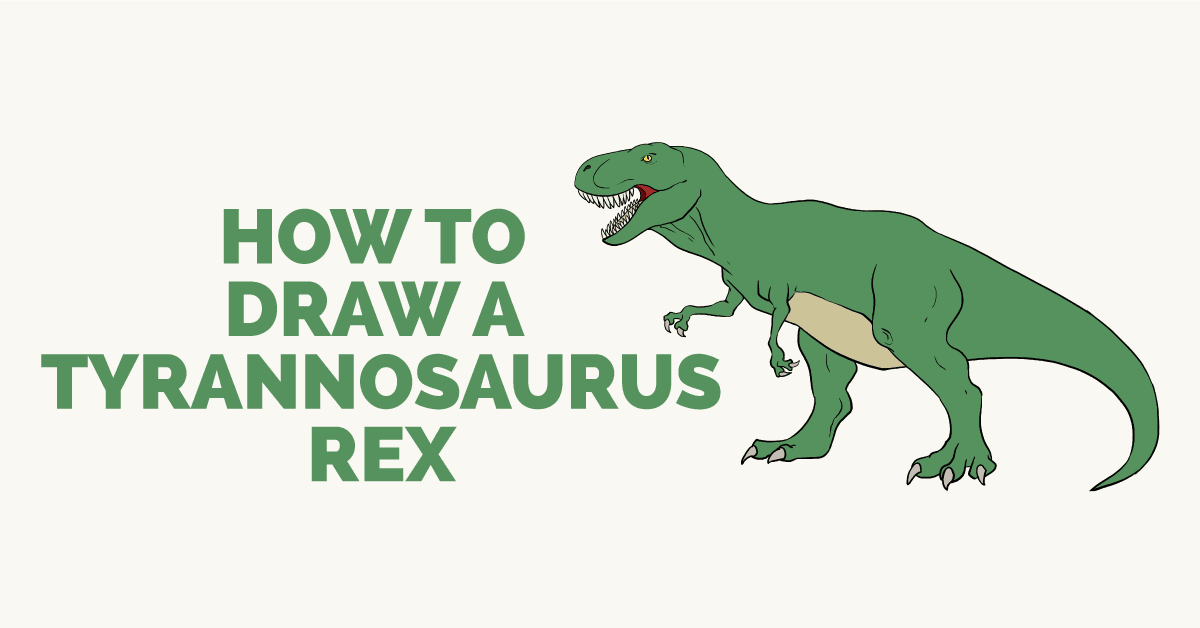 1200x628 how to draw a tyrannosaurus rex - T Rex Cartoon Drawing