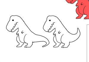 Cute T Rex Dinosaur Drawing Easy. t rex easy drawing. 