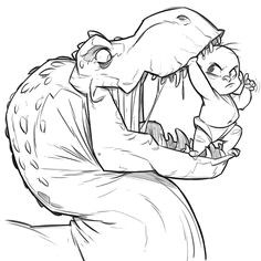 236x236 t rex drawing cute troller us - T Rex Cartoon Drawing
