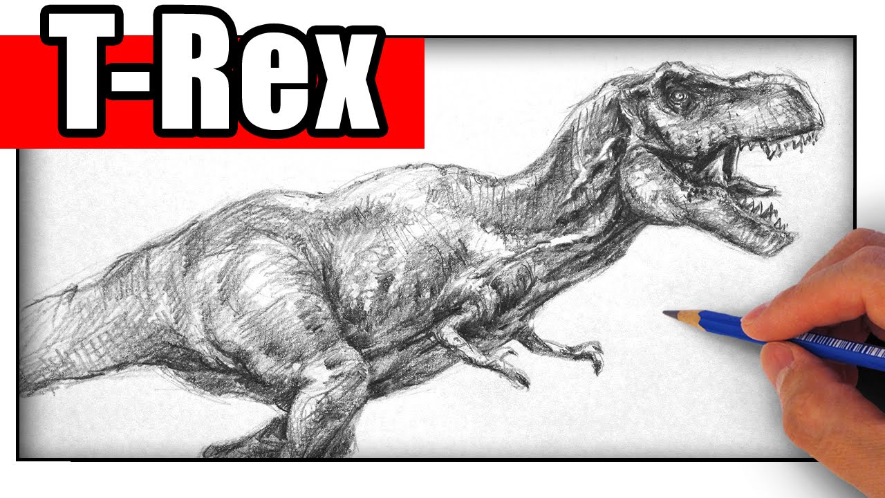 1280x720 how to draw t rex dinosaur - T Rex Dinosaur Drawing