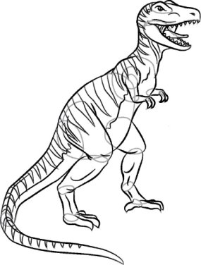 285x376 How To Draw Tyrannosaurus Rex Howstuffworks - T Rex Dinosaur Drawing