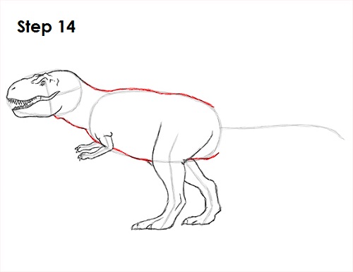 500x386 How To Draw A Tyrannosaurus Rex - T Rex Dinosaur Drawing