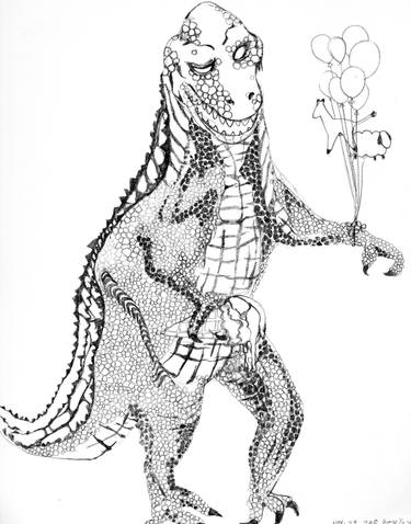 375x478 mr t rex loves the zoo drawing - T Rex Drawing