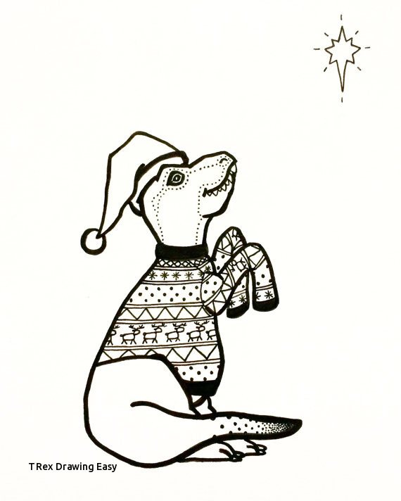 570x712 T Rex Drawing Easy Christmas Drawing Paper - T Rex Drawing Easy