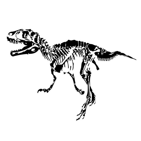600x600 Shop Dinosaur T Rex Skeleton Vinyl Wall Art - T Rex Skeleton Drawing