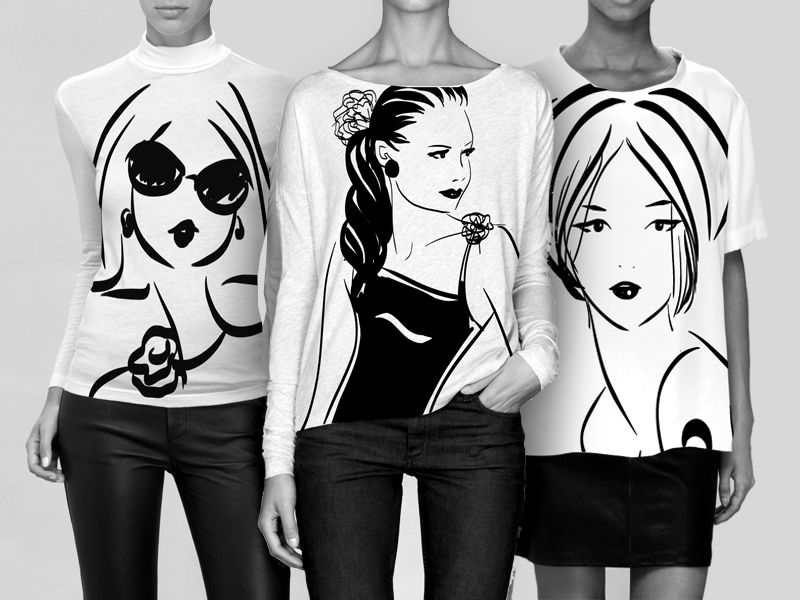 800x600 fashion illustration applied to t shirt design - T Shirt Design Drawing