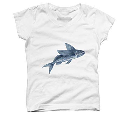 425x382 flying fish drawing girl's youth graphic t shirt - T Shirt Design Drawing