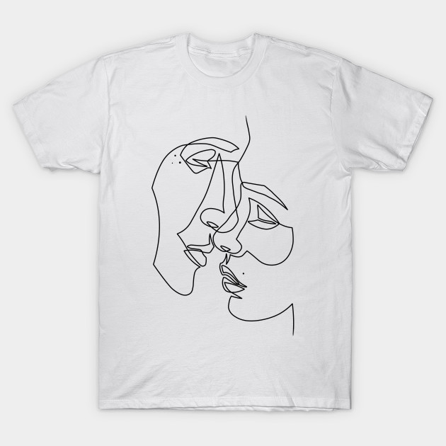 630x630 lovers drawing in one line - T Shirt Drawing
