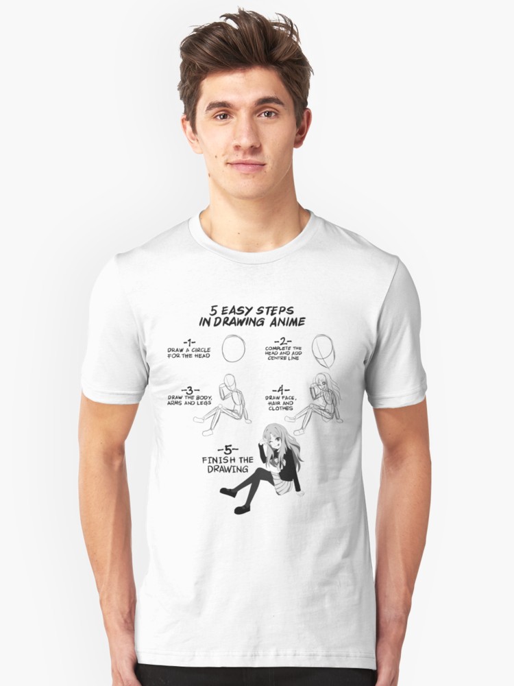 750x1000 easy steps to draw anime t shirt t shirt - T Shirt Drawing