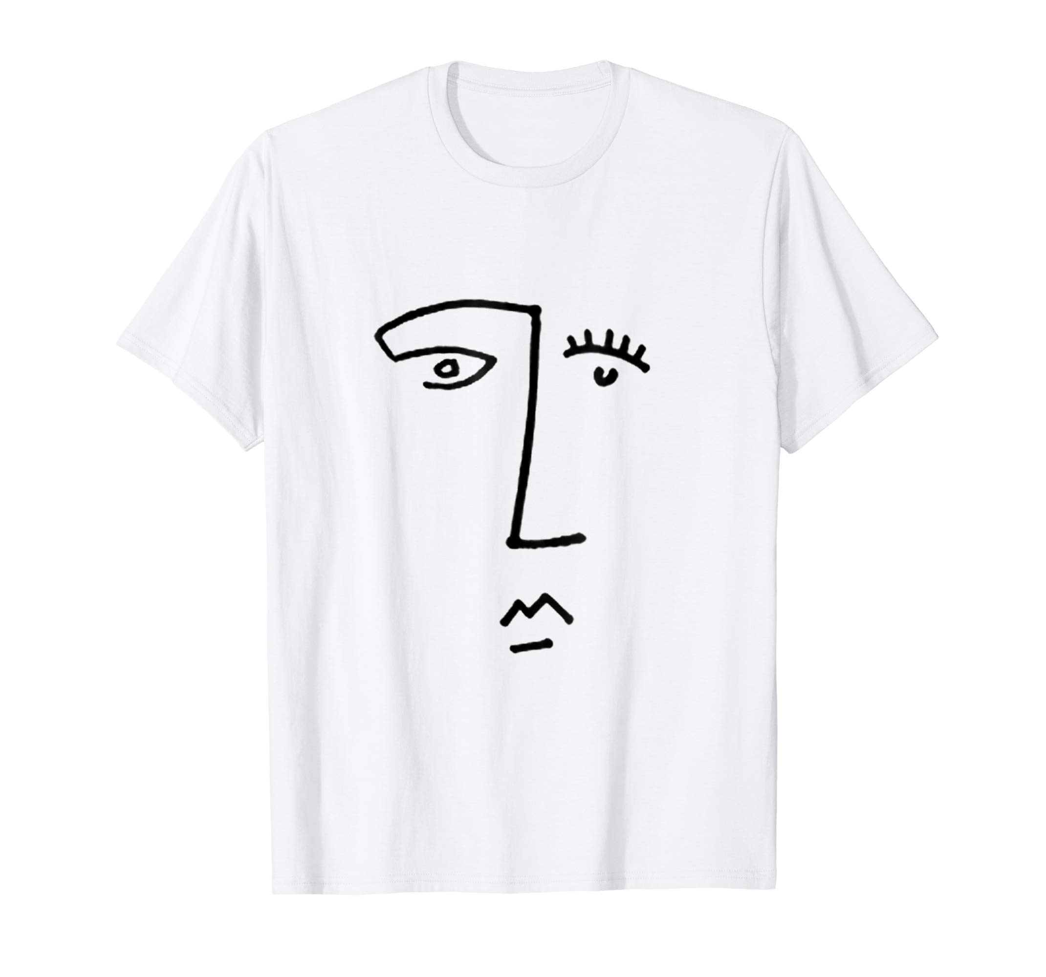 2140x2000 Fun Artistic Line Drawing Abstract Face Shirt Clothing - T Shirt Drawing