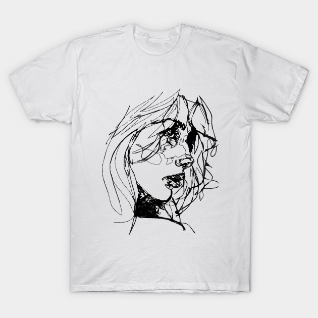 630x630 Aesthetic Girl Sketch Draw - T Shirt Drawing