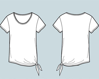 340x270 T Shirt Top Vector Fashion Flat Sketch Adobe Illustrator Etsy - T Shirt Drawing Png
