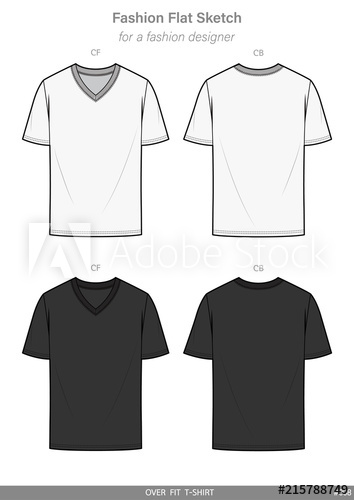354x500 over fit tee shirt fashion flat sketches technical drawings teck - T Shirt Flat Drawing