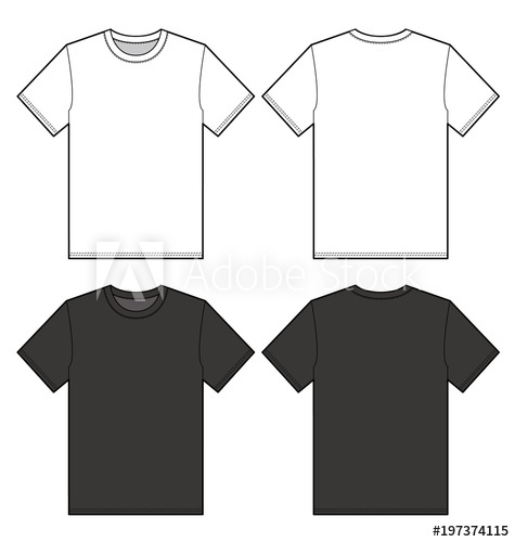 475x500 tee shirt top fashion flat technical drawing template - T Shirt Flat Drawing