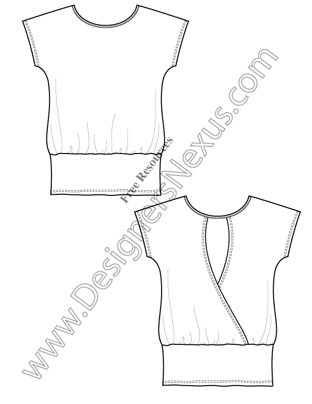 612x792 knit tunic t shirt template free flat drawing - T Shirt Flat Drawing