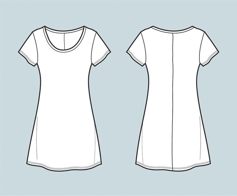 794x656 dress top t shirt vector fashion flat sketch adobe etsy - T Shirt Flat Drawing