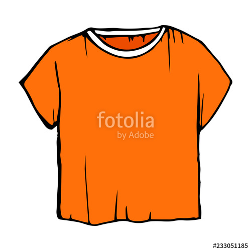 500x500 T Shirt Vector Illustration Children's Outline Drawing Clothes - T Shirt Outline Drawing