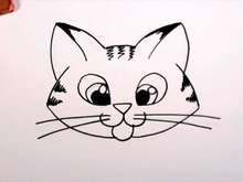 220x165 Drawing A Cartoon Tabby Cat Face - Tabby Drawing