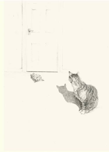 375x525 Tabby And A Tortoise Shell Drawing - Tabby Drawing