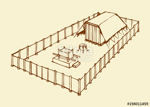 500x357 Tabernacle Of Moses Vector Drawing Stock Image And Royalty Free - Tabernacle Drawing