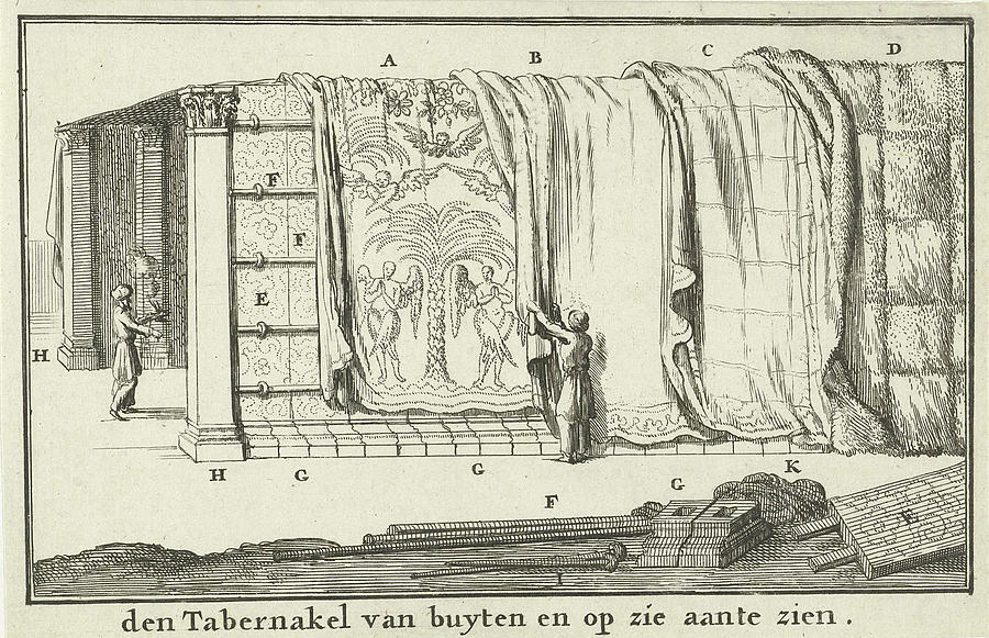 900x581 Construction Of The Tabernacle, Jan Luyken Drawing - Tabernacle Drawing