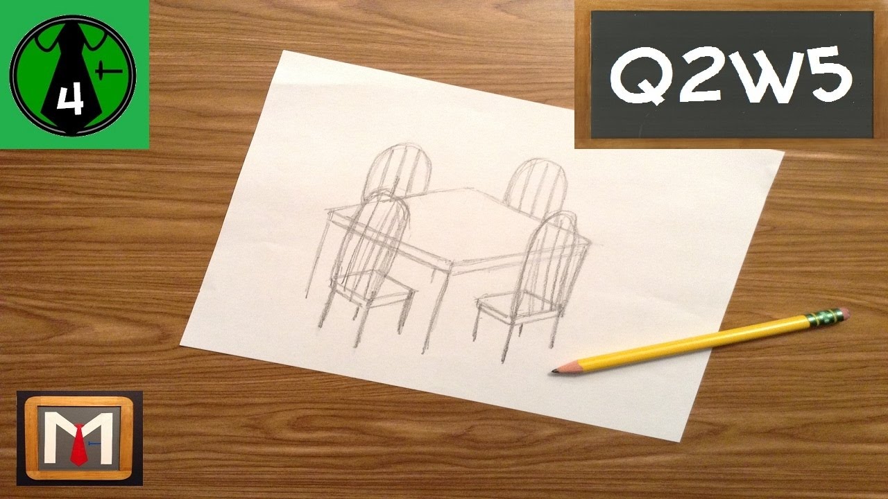 1280x720 how to draw a simple d table chairs - Table And Chair Drawing