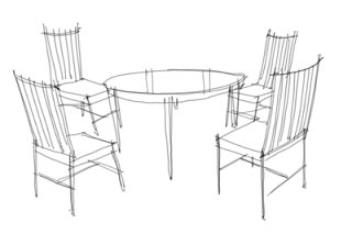 320x213 id render how to draw a round table and four chairs perspective - Table And Chair Drawing