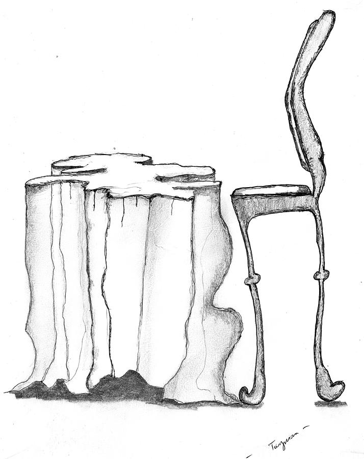 714x900 Table Chair Surrealiste Drawing - Table And Chair Drawing