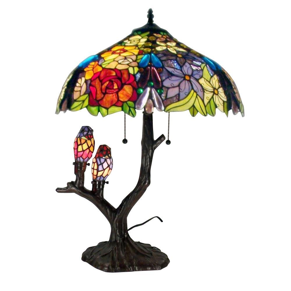 1000x1000 warehouse of tiffany in floral birds multicolored brown table - Table Lamp Drawing