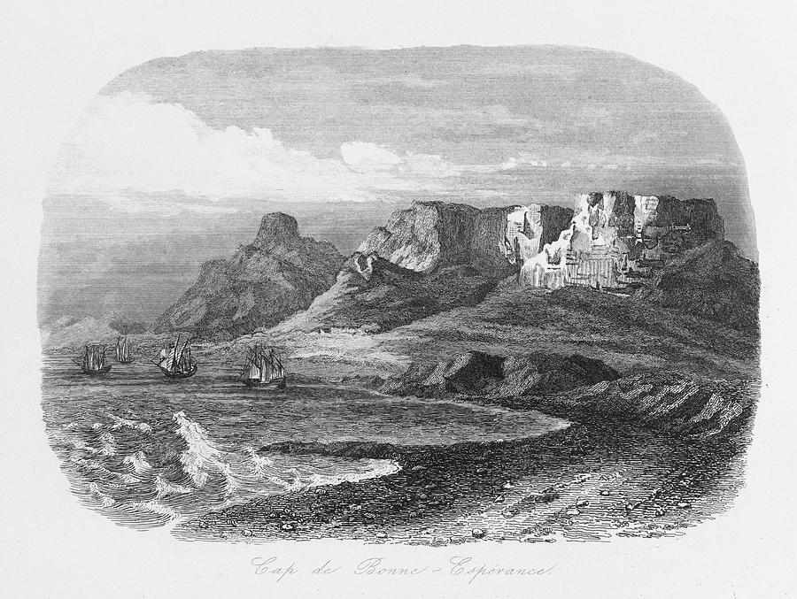 900x677 A View Of Table Mountain In Cape Town Drawing - Table Mountain Drawing