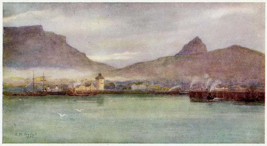 900x494 Cape Town And Table Mountain, South Drawing - Table Mountain Drawing