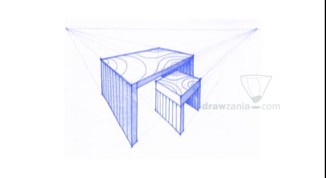 1052x576 Perspective Drawing Draw A Table And A Stool - Table Perspective Drawing