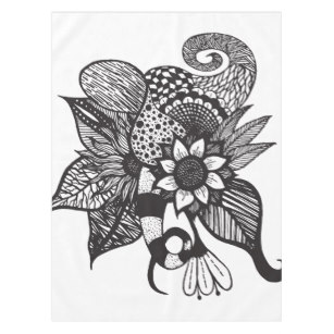 307x307 flower drawing tablecloths zazzle - Tablecloth Drawing