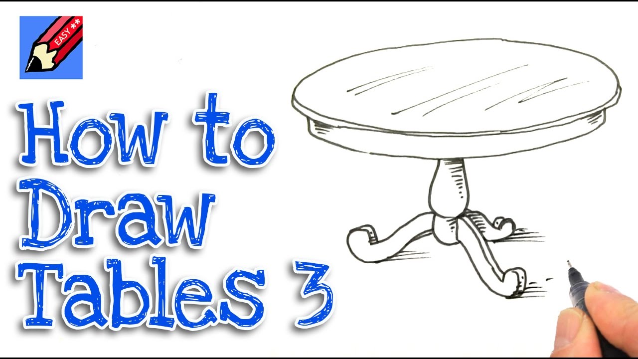 1280x720 how to draw a round dining table real easy - Tables Drawing